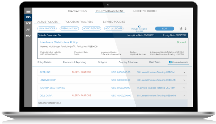 InsurTech Dashboard on laptop