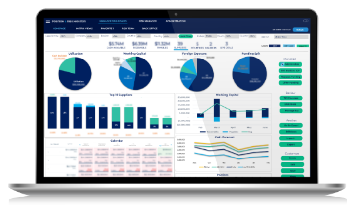 Digitization Treasury Management Dashboard on Laptop